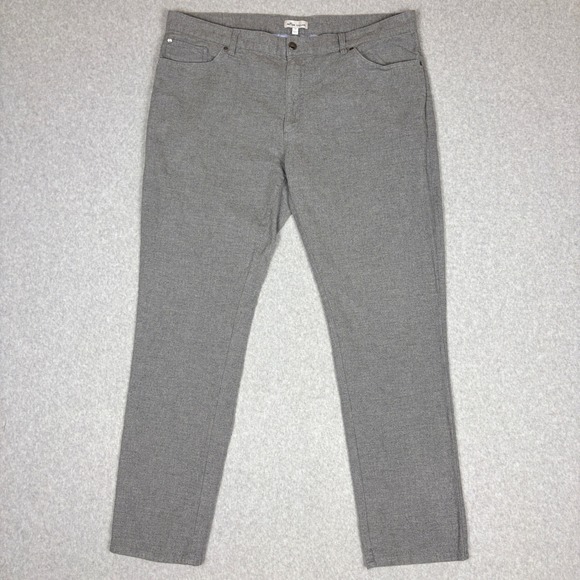 Peter Millar Other - Peter Millar Crown Flannel Pants Mens 40 Gray Cotton Blend 5-Pocket Straight Leg